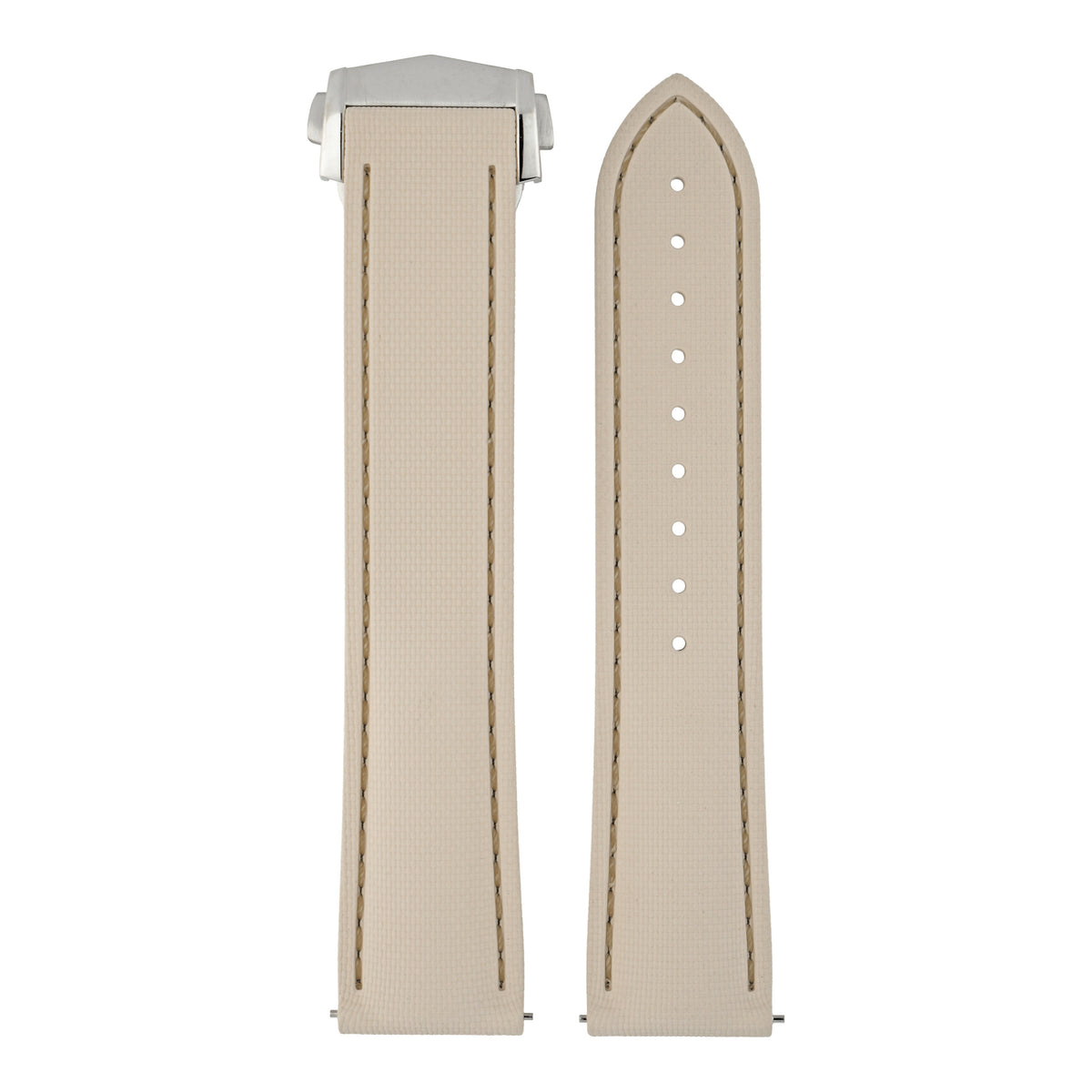 Performance Stitched FKM Rubber Watch Strap - Neutral