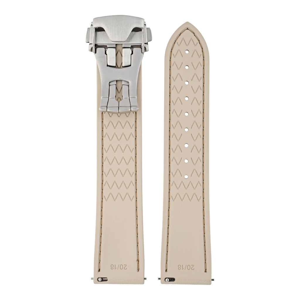 Performance Stitched FKM Rubber Watch Strap - Neutral