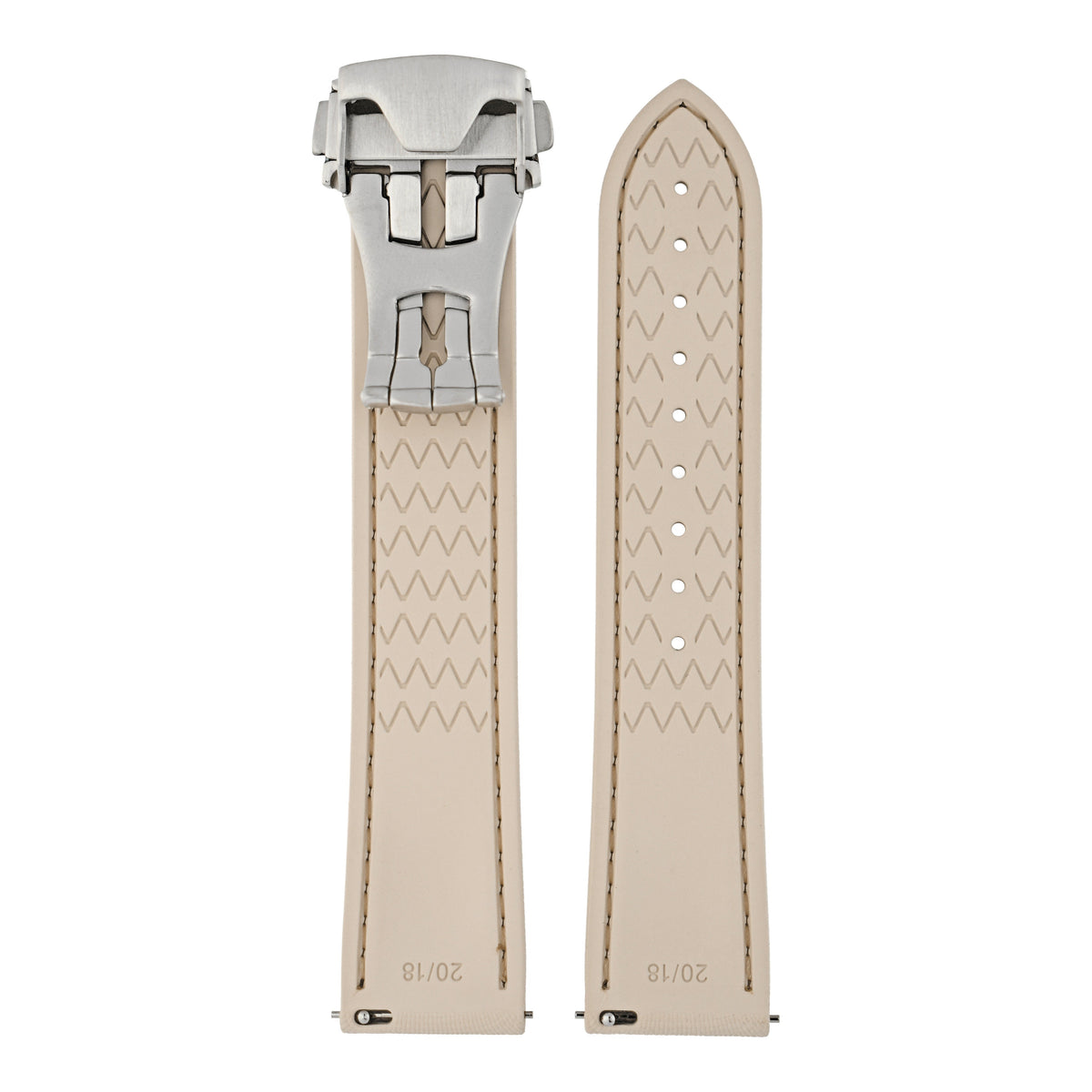 Performance Stitched FKM Rubber Watch Strap - Neutral
