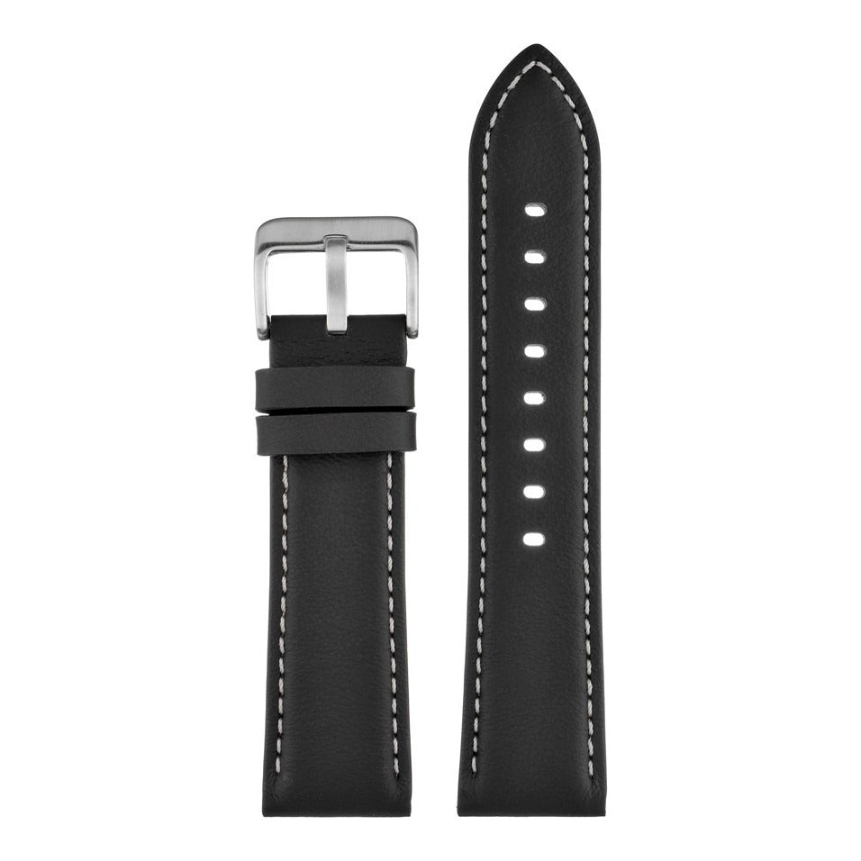 Lucca Italian Leather Watch Strap - Black