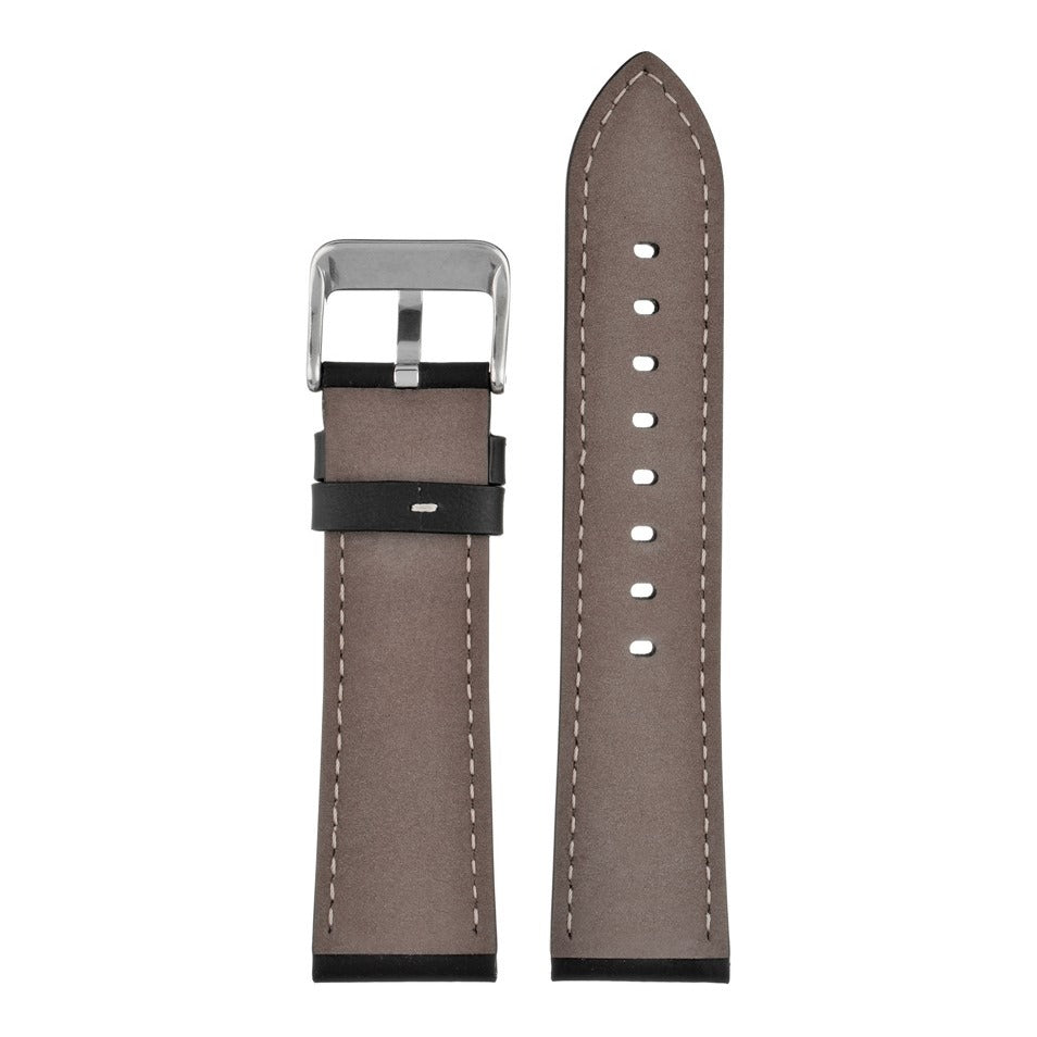 Lucca Italian Leather Watch Strap - Black