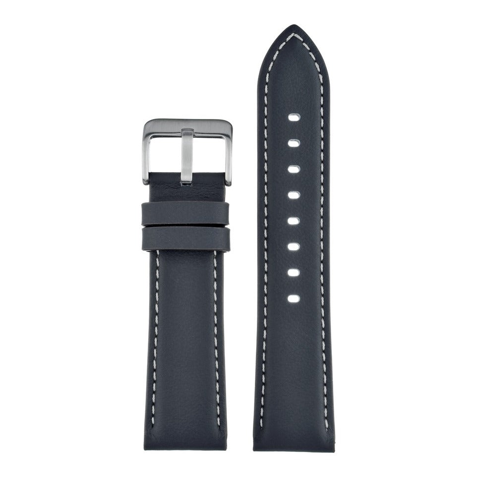 Lucca Italian Leather Watch Strap - Dark Blue