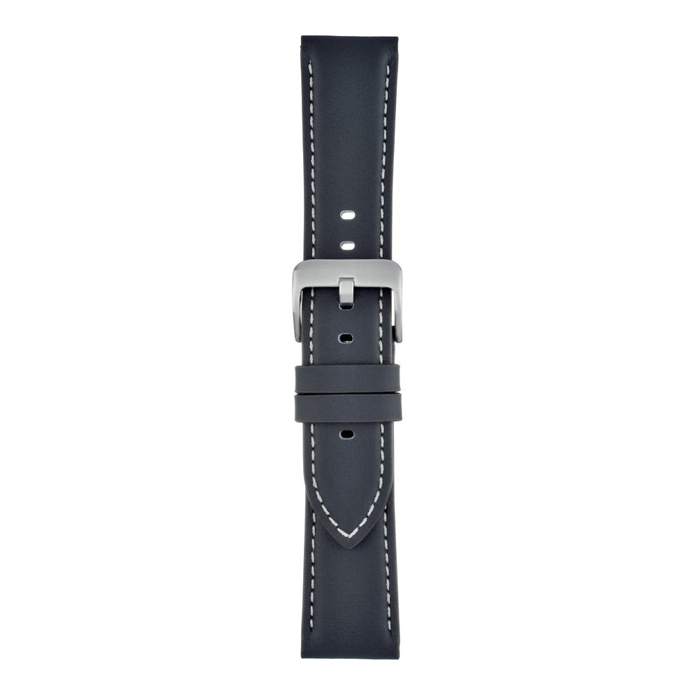 Lucca Italian Leather Watch Strap - Dark Blue