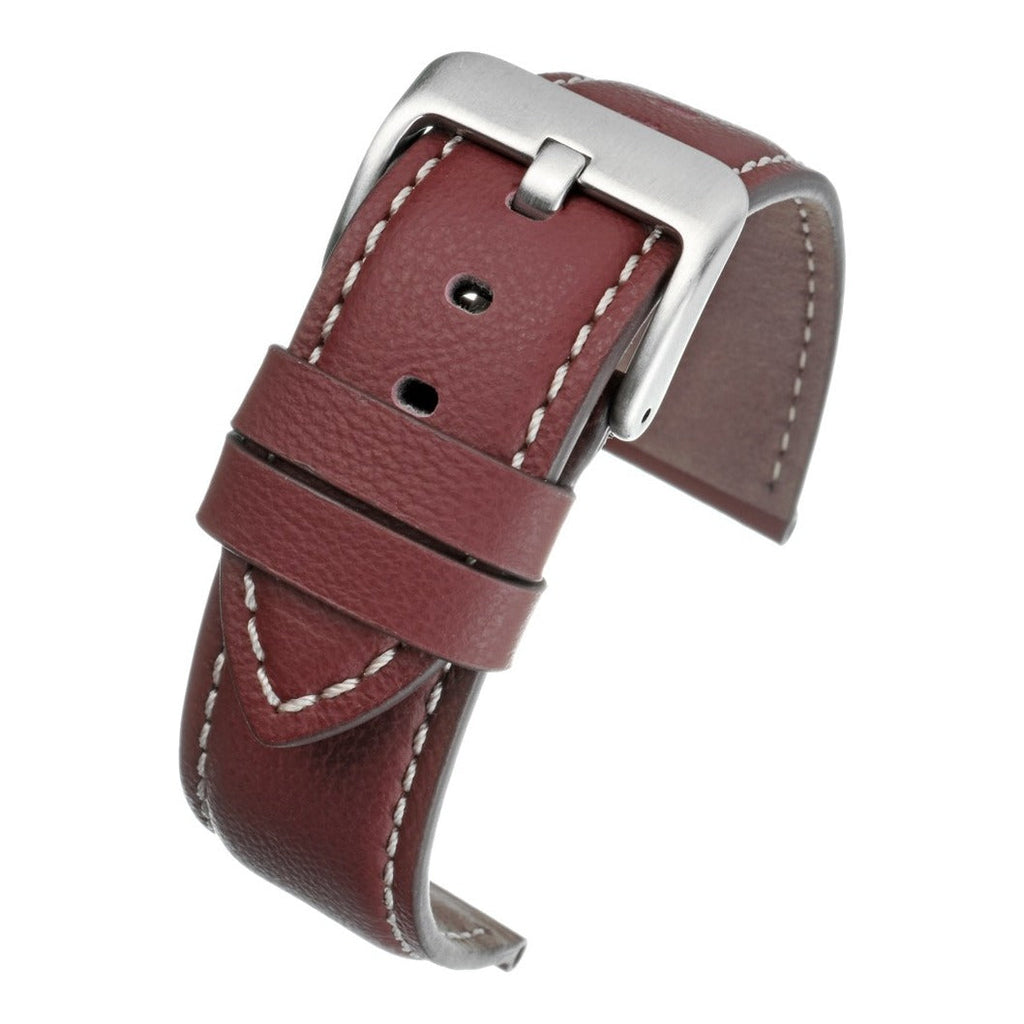 Lucca Italian Leather Watch Strap - Red