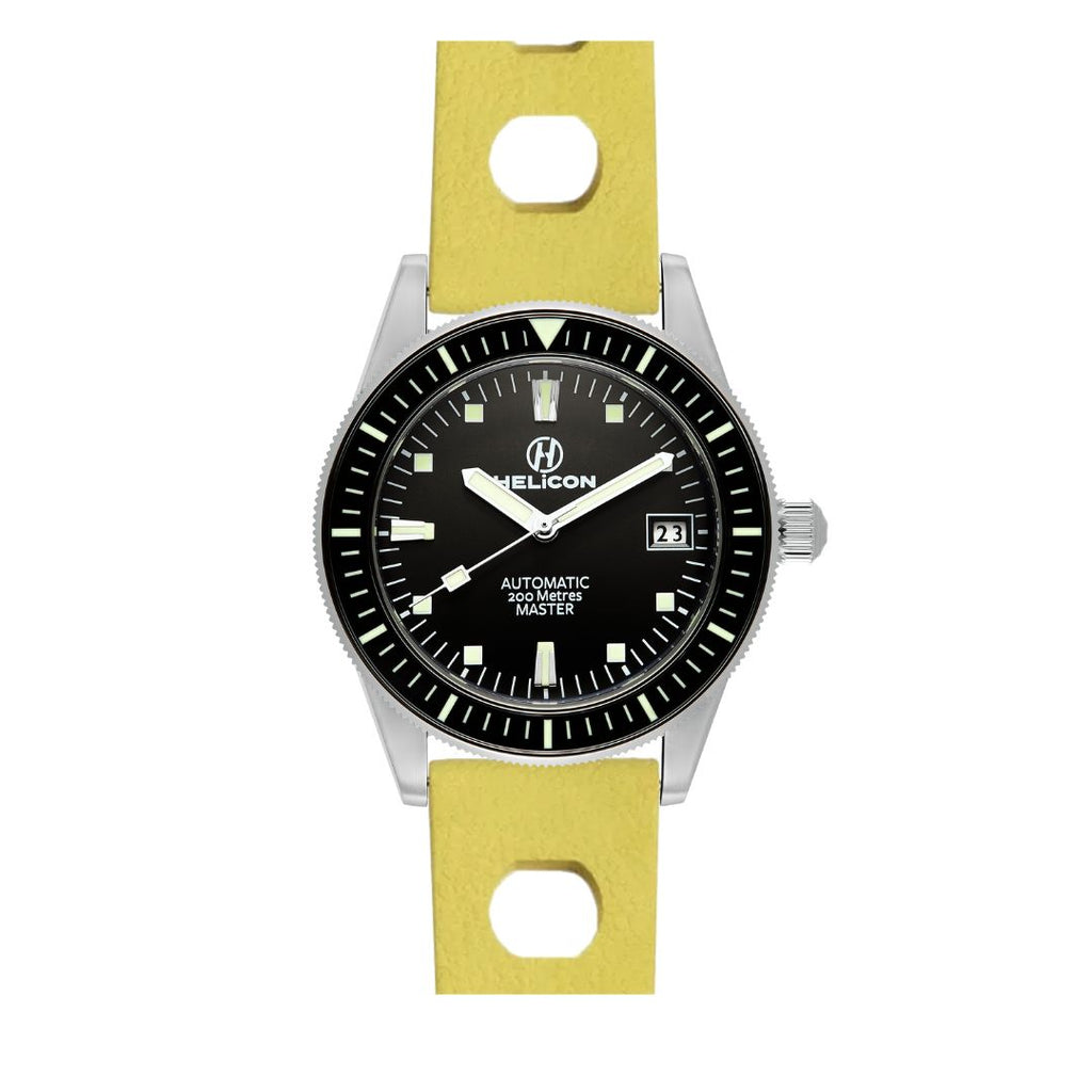 Helicon Master 62 Dive Watch Granite - Yellow Skin Diver