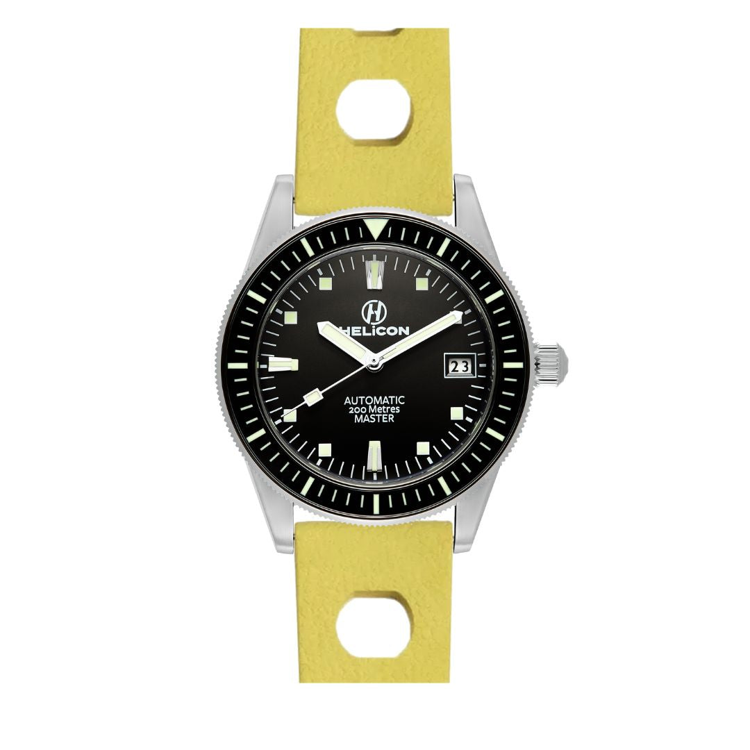 Helicon Master 62 Dive Watch Granite - Yellow Skin Diver