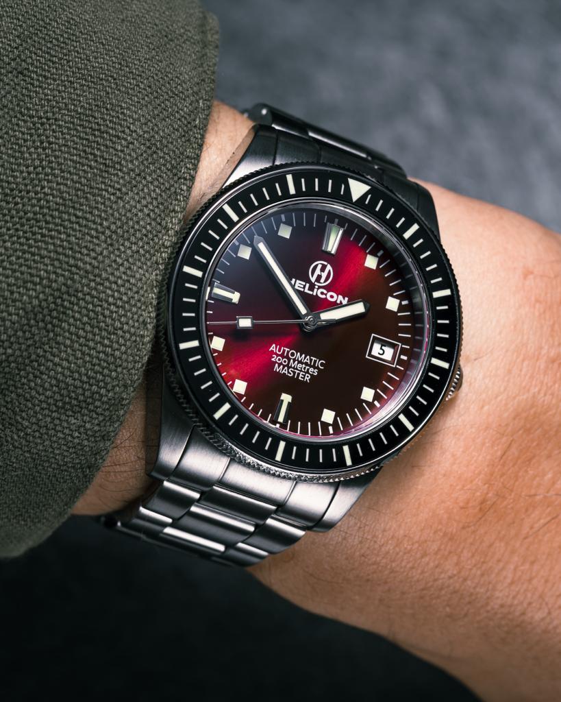 Helicon Master 62 Dive Watch in Claret